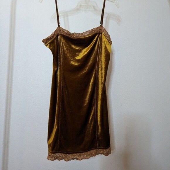 Copper velvet vintage chemise slipdress - Picture 6 of 6